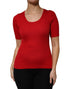 Dolce & Gabbana Red Round Neck Short Sleeves Pullover Top